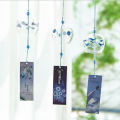 1pc 1pc Creative Japan Style Hibiscus Decor Pattern Glass Hanging Wind Chime. 