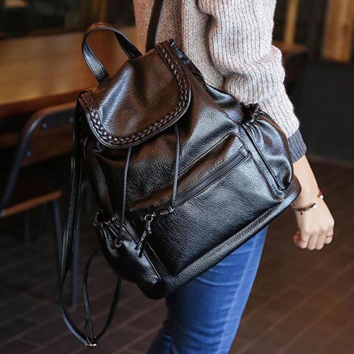 Fashion%20Knit%20Women%20Preppy%20Simple%20Style%20PU%20Leather%20Backpack%20Shoulder%20Bag%20Schoolbag%20-%20Black%20-%20Image%207