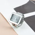 Rectangular Vintage Ring Watch Small Finger Watch Ring Dial Quartz Elastic Watchband Waterproof Steel Mini Ring Watches. 