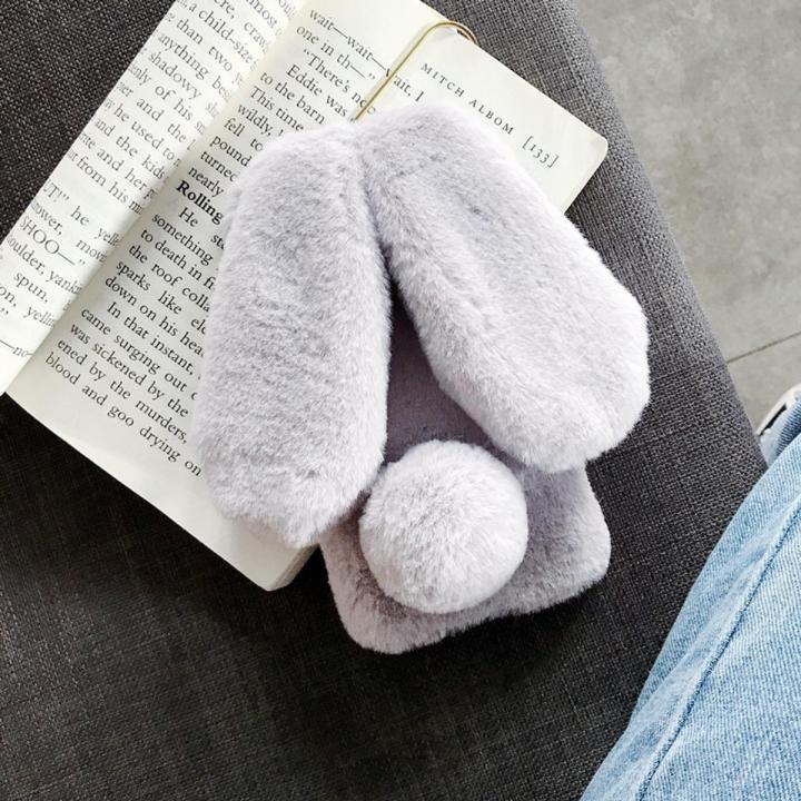 GTWIN Plush Warm Case For iPhone 12 11 Pro Max XS Max XR X Cute Long Rabbit Ears Furry Fluffy Fur Cover For iPhone 6 6S 7 8 Plus
