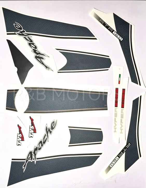 Tvs apache 160 2v grey bike full sticker kit