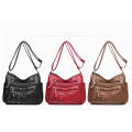 6 Colors Washed Soft Leather Ladies Crossbody Bag  And Flat Texture Pu Leather Spring Crossbody Bags Mom'S Shoulder Bag for Ipad Sunglasses Rechargeable   Wallet Cosmetics. 