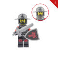 8pcs/set Red Dragon Knight King Knight Medieval Castle Knight Armor Heavy Knight with Figures Building Blocks Brick 9804. 