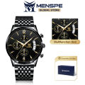 MENSPE Men's Quartz Watch True Three Eyes Wristwatch Waterproof Luminous Calendar Clocks Gifts High-grade Fashion True Eye Six Stitches Multi-functional Sports Waterproof Calendar Watch. 