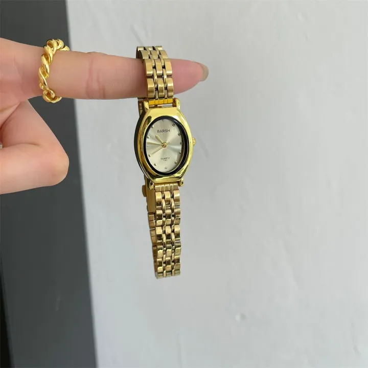Gold%20Oval%20Small%20Dial%20Watch%20for%20Women,%20Versatile,%20Simple,%20Fashionable%20for%20Middle%20and%20High%20School%20Girls%20-%20Image%203