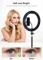 10inch Selfie Ring Light with Optional Tripod, Photography Fill Light Led Ring Lamp Ringlight for Video Recording Live Broadcast. 