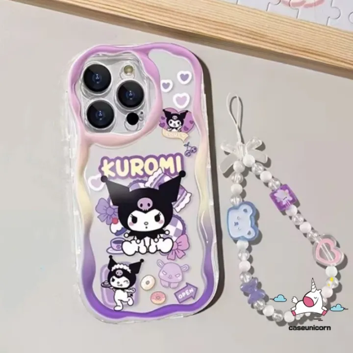 Cartoon%20Purple%20Cute%20Kuromi%20Phone%20Cover%20Compatible%20for%20IPhone%207Plus%20XR%2013%2015%2011%2014%2012%20Pro%20Max%208%206%207%206S%20Plus%20X%20XS%20MAX%20SE%202020%20Fashion%20Lovely%20Gradient%20Laser%20Case%20With%20Bracelet%20-%20Image%203