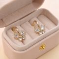 1Pair Girls Sweet Temperament Zircon Butterfly Earrings Niche Simple Exquisite Small Ear Buckles for Daily Versatile Jewelry. 