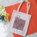 READY STOCK Aesthetic Art Canvas Tote Bag Aesthetic Line Drawing Plant Print Storage Bags Student Tote Bags. 