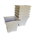 Plastic Flower Pot Weave Design Square Shape for Home Gardening - Width 24cm Height 21cm. 