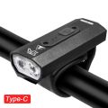 CYCLE ZONE Type-C 2*T6 500 lumens USB Rechargeable Lamp MTB Mountain Road Flashlight Bike Light Front Lamp Bicycle Accessories-Black. 
