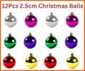 Christmas Decor Ball 12 Pcs Christmas Ball Pack 6 Colours Pendant Christmas Party Supplies Christmas Hanging Decoration Nativity Decor Hanging Tree Christmas Balls - 2cm, 2.5cm, 4cm, Christmas Tree Decorations Shatterproof. 