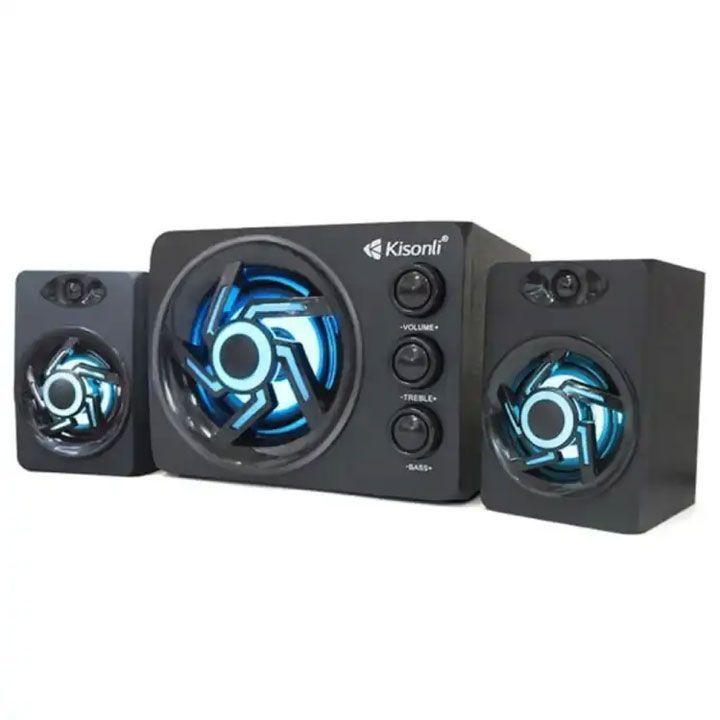 Kisonli High Quality Bass Multimedia subwoofer USB 2.1 Speaker With LED Light