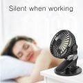 USB Clip Desktop Table Fan Mini Portable Clamp Fan 360 degree Rotating Rechargeable Ventilator 3 Speeds Adjustable Air Cooler. 