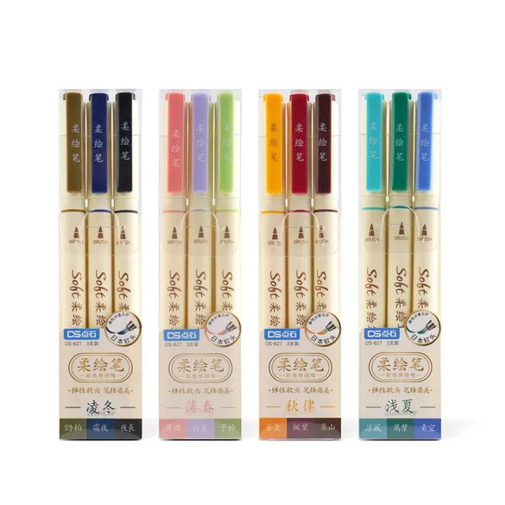 %E3%80%90The%20Quiet%20Page%E3%80%913pcs%20Four%20Season%20Color%20Soft%20Brush%20Sign%20Pen%20Set%20For%20Drawing%20Calligraphy%20Lettering%20Paint%20Fine%20Tip%20Liner%20School%20Art%20Design%20A6335%20-%20Image%204