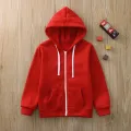 New Spring Autumn Zip Solid Jackets for Boys Children's Hooded Coat Kids Clothes Cardigan Girls Stripe Long Sleeve Hoodie Tops. 