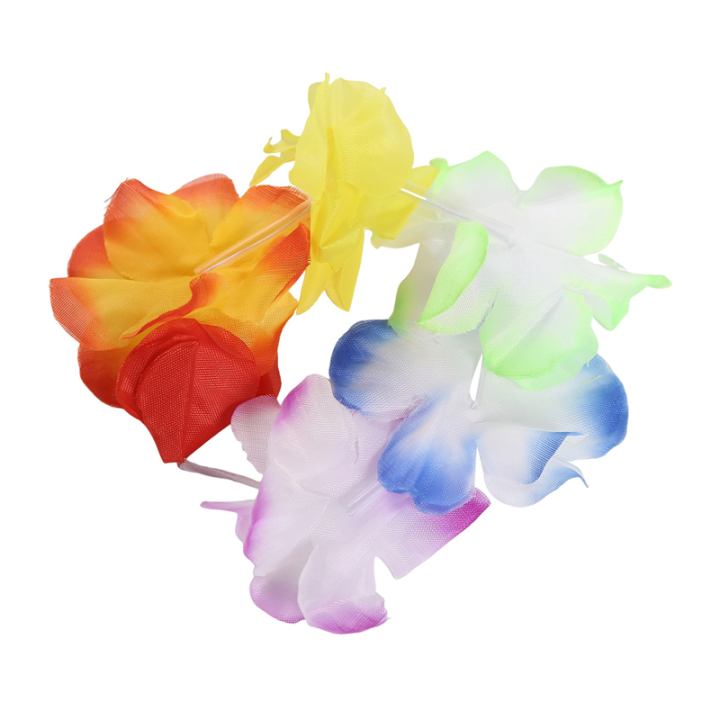 6%20Set%20Hawaiian%20Grass%20Skirt%20Flower%20Hula%20Lei%20Wristband%20Garland%20Fancy%20Dress%20Costume%20-%20Image%203