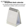 Family Friends Calendar 2024 Mini Desk Calendar Portable Spiral Coil Monthly Planner for Event Log Table Decoration Simple Style Yearly Plan Book 2024 Desk Calendar. 
