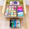 【WEJA】AA Foldable Underwear Drawer Organizers Dividers Closet Dresser Clothes Storage Organizer Box For Bras Scarves Ties Socks Boxes. 