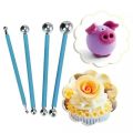 Cake Modelling Ball Tools - 4 Pcs - Blue Stainless Steel Molding Ball Stickssugar Carft Fondant Cake Decorating Kit Kitchen Accessories Polymer Clay Tool Home Cake Tools. 