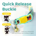 HamshMoc Breakaway Cat Collar for Safety Quick Release with Bell Soft Adjustable Pet Kitten Collars Necklace. 