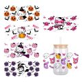 NEW Halloween Theme Cartoon Sanrio Pattern UV DTF Transfer Sticker Waterproof Transfers Decals For 16oz Glass Cup Wrap Stickers. 