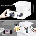 PULUZ 20CM mini LED Photography Box Light Box with Shadowless Light Lamp Panel Pad for Cell Phone Canon Nikon Sony Fuji Pentax Ricoh Leica Panasonic Hasselblad Olympus Apple Sony Samsung Lenovo Huawei Xiaomi Meizu OPPO ONEPLUS Vivo HTC. 