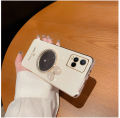 For Vivo Y21 Back Cover + Bowknot Makeup Mirror Fashion Shiny Plating Square Bumper Bling Girls Phone Case Soft TPU Silicone Shockproof Back Cover. 