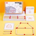 Montessori Matches Puzzles Game Wooden Toy DIY Math Geometry Board Game Thinking Match Logic Training Educational juegos de mesa. 