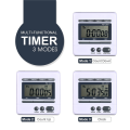 JAERBEE 4X Digital Countdown Timer 4 Channel Count Up Down Kitchen Cooking Timer Clock. 