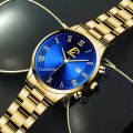 【ZIME】Fashion Mens Gold Stainless Steel Watches Luxury Minimalist Quartz Wrist Watch Men Business Casual Calendar Watch Reloj Hombre. 