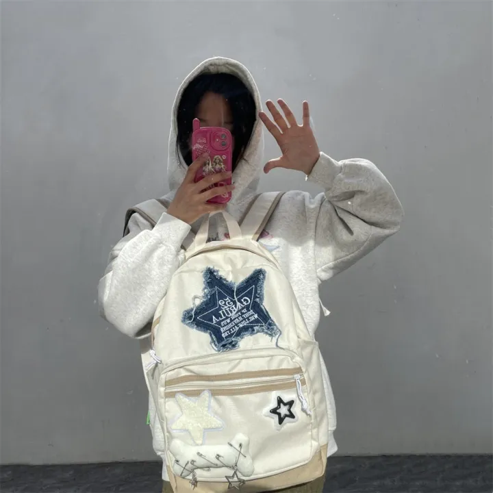 Y2K%20Fashion%20Casual%20Shoulder%20Bag%20Star%20Backpack%20Student%20Schoolbag%20Large%20Capacity%20Travel%20Backpack%2015.6-inch%20Computer%20Bag%20-%20Image%203