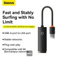 Baseus 100Mbps Type-C to RJ45 LAN Port Ethernet Adapter Lite Series Plastic Black 6 Months Warranty. 