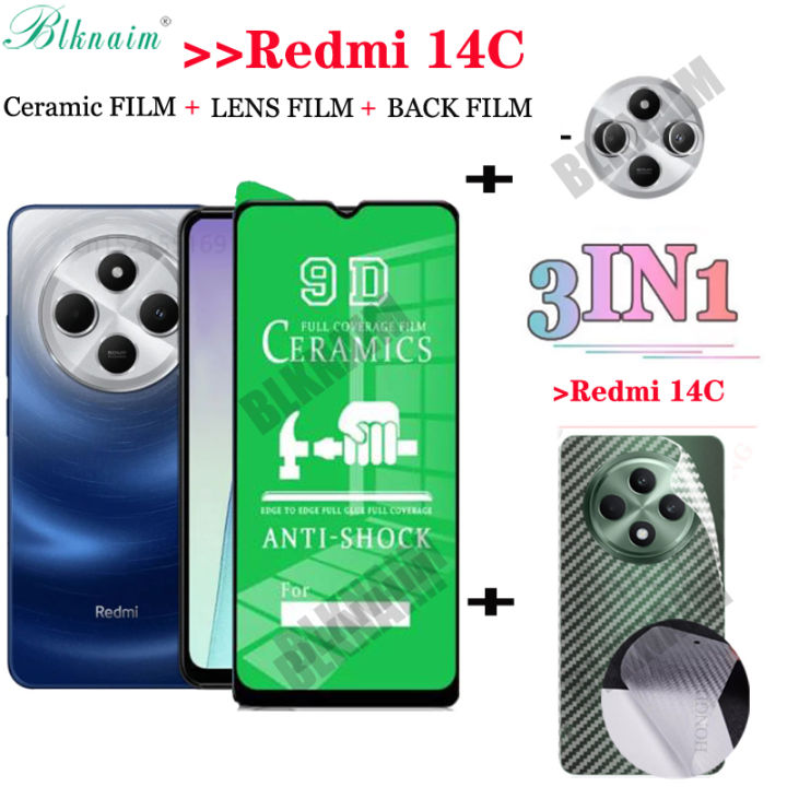 BLKNAIM%203in1%20Xiaomi%20Redmi%2014C%20Full%20Cover%20matte%20ceramic%20film%20Screen%20Protector%20For%20Xiaomi%20Redmi%2014C%20ceramic%20Glass%20Tempered%20Glass%20lens%20film%20Carbon%20fiber%20back%20film%20-%20Image%204