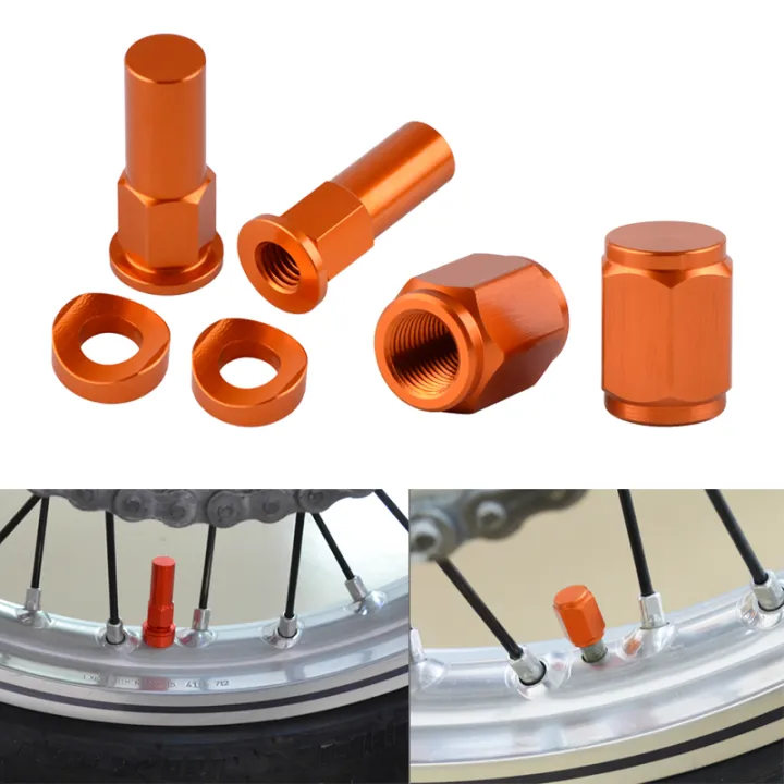 Dirt Bike Rim Lock Nuts Bolts Spacer Motocross Valve Cap For KTM EXC ...