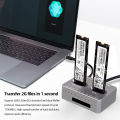 Dual-Bay M.2 Nvme Ssd Clone Usb3.2 Type C Nvme Docking Station M.2 M.3 Nvme -E External Hard Disk Box For M2 Ssd M Key Ssd. 