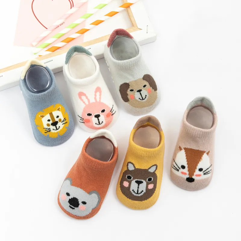 Factory Wholesale Thin Cartoon Animals Spring deals and Summer Floor Socks Baby Non-Sl