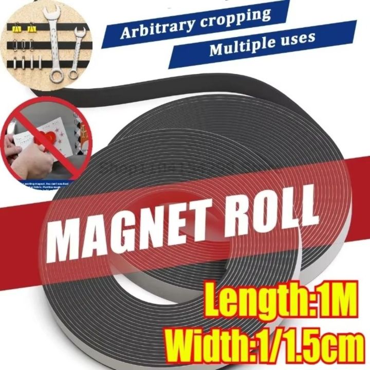 New 1Meter 39.37inch Magnetic Tape Self Adhesive Strong Flexible Magnets Stripe Heavy Duty Magnet Tape Strip Refrigerator Photo Posters