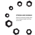 10-Piece Nut Removal Nut Damage Bolt Extractor Hexagon Nut Removal Tool Set High Durable Easy Install. 