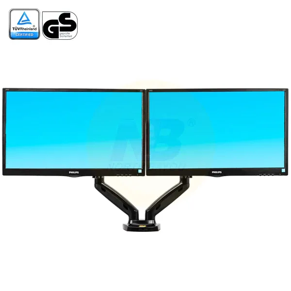 NB%20F160%20Gas%20Spring%20Strut%20360%20Degree%20Desktop%2017"-27"%20Table%20Dual%20Monitor%20Screen%20Holder%20Arm%20Full%20Motion%20Dual%20Arm%20Monitor%20Mount%20Bracket%20-%20Image%203