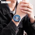 SKMEI Fashion Mens Watch Stainless Steel Solar Watches , Chrono 1493 Dual Display Waterproof Business Wristwatch. 
