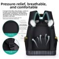 Multifunctional Large Capacity Tool Backpack Waterproof Wear-resistant Heavy Duty Tool Organizer with Hard Bottom Thickened Electrician Tool Bag. 