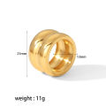 Amazon Europe and the United States ins stainless steel ring 18K wide-sided double-layer texture simple women's high-end titanium steel hand ornament. 