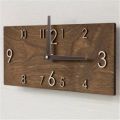Wooden Wall Clock Rectangular 3D Big Hanging Clocks Retro Creative Home Living Room Office Decoration Wall Watch Quartz Clock. 