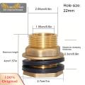 SuperRide Secure Water Tank Connector Brass Water Tank Connector 1/2 Female Npt 3/4 Male Ght Durable Bulkhead Fitting for Rain Barrels Water Towers Includes Rubber Rings Buyers' Choice Durable Water Tank. 