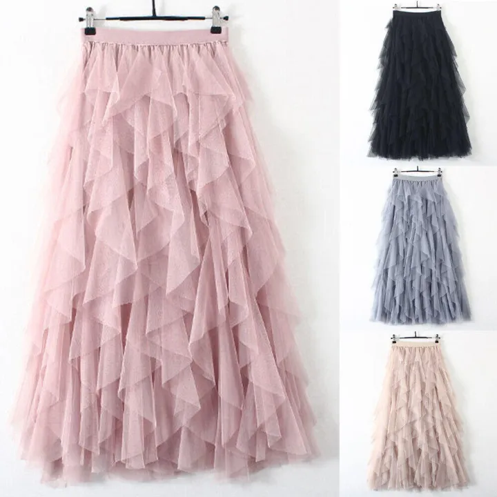 Mesh%20Women%20Skirts%20Romantic%20High%20Waist%20Pleated%20Long%20Skirt%20Mesh%C2%A0%20A-line%20Long%20Dress%20for%20Women%20Lady%20Party%20Evening%20Events%20Dance%20-%20Image%202