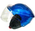 Blue shine Half Helmets. 