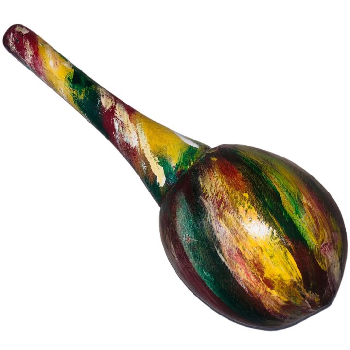Hand Made Coconut Shell Maracas Shaker with Wooden Handle 26cm Colorful Sri Lankan Traditional Percussion Musical Instrument Handmade Maraca Rhythm Shaker for Music Dance Bands – Kandy Musical Hub