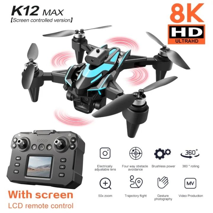 New%20Upgrade%20K12%20MAX%20Mini%20Drone%20with%20Screen%208K%20HD%20Three%20Camera%20Obstacle%20Avoidance%20Brushless%20Aerial%20UAV%20FPV%20RC%20Quadcopter%20Boy%20Toys%20-%20Image%203