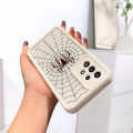 AMORVOR for Realme C11 2020 Back Cover Soft Square Ladder Grey Spider Print Silicone Camera Protection Phone Case. 